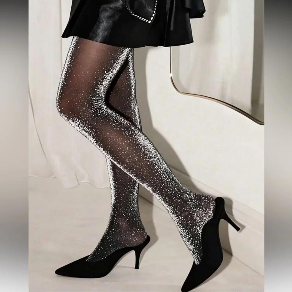Black Metallic Sparkle Tights NEW 🏷️